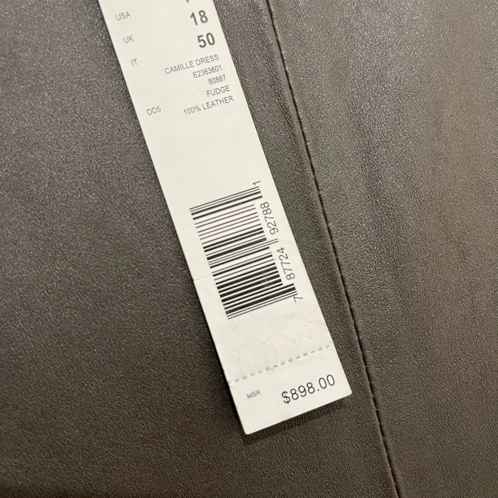 Genuine leather dress - Brown suede collar with belt NEW - Picture 2 of 8